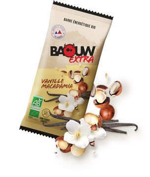 Trakks BAOUW Barres Energétiques Extra BIO 50 g Vanille Macadamia Nutrition & Care Nutrition During physical exercise