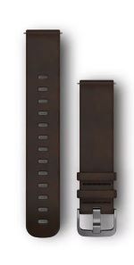 Trakks GARMIN Acc, Quick Release Band, Leather Band with Silver Hardware L Electronique Electronique Bracelets